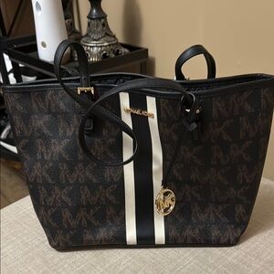 Michael Kors Black and Brown Tote Bag